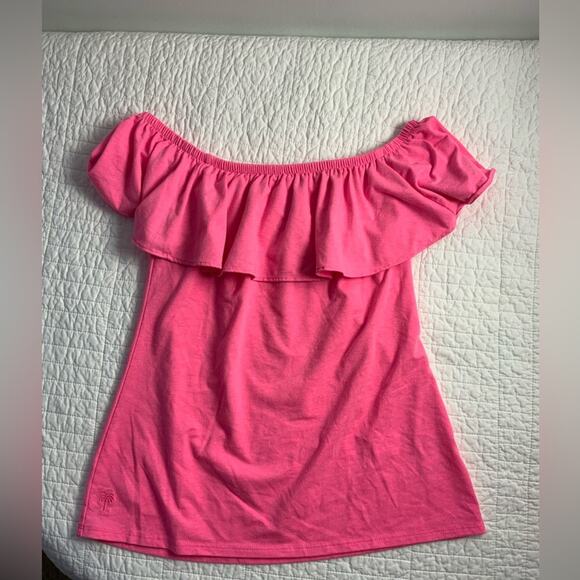 Lilly Pulitzer La Fortuna Off Shoulder Ruffled Top - Picture 1 of 4
